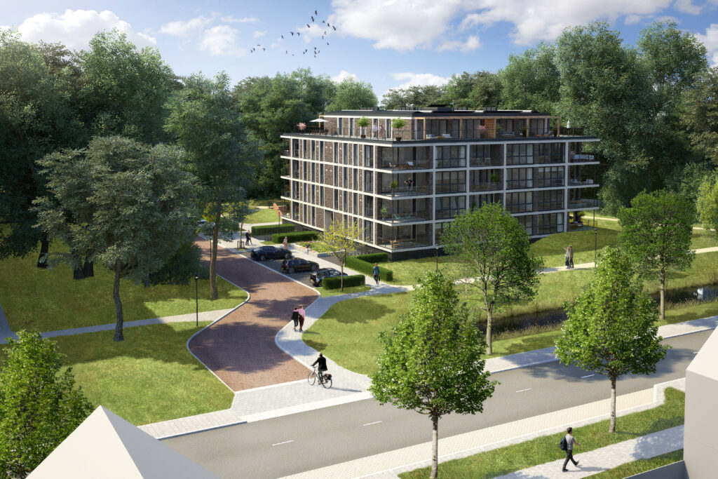 Natuurinclusieve appartementen Zwijndrecht – gevel met klimgroen en nestkasten